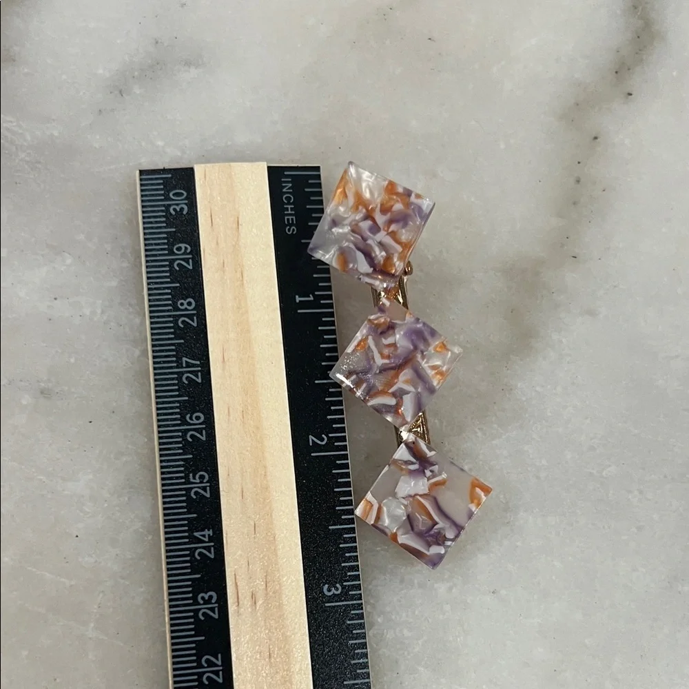 La France Purple Floral & Tortoiseshell Hair Clip Set